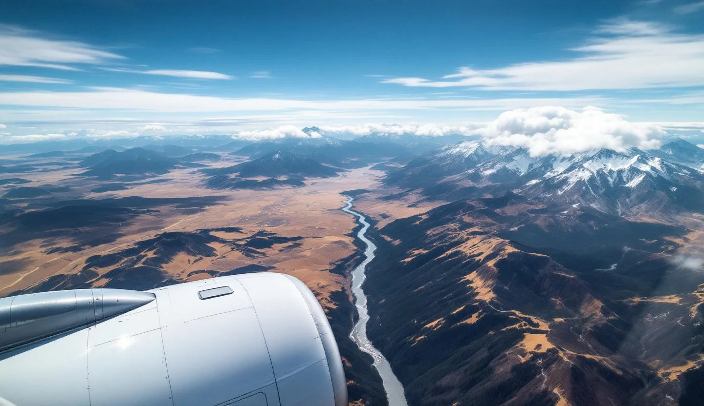Aerial view of Canadian aviation corridors